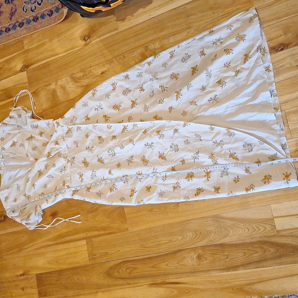 NWT Madewell Silk Floral Faux Wrap Midi Dress Size 2 Cream Golden Yellow - Picture 15 of 15